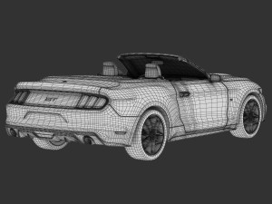 ford mustang gt convertible 2015 detailed interior 3D 模型
