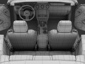 ford mustang gt convertible 2015 detailed interior 3D Model