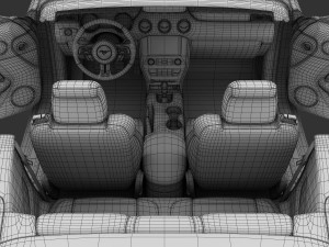 ford mustang gt convertible 2015 detailed interior 3D 模型