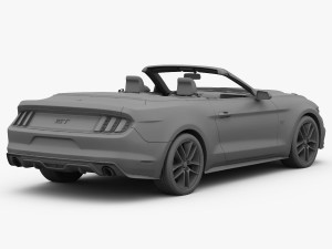 ford mustang gt convertible 2015 detailed interior 3D 模型
