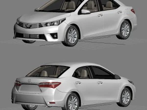 toyota corolla e170 active 2014 detailed interior 3D Model