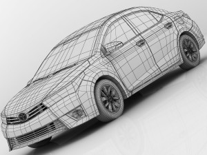 toyota corolla e170 active 2014 detailed interior Model 3D
