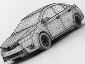 toyota corolla e170 active 2014 detailed interior Model 3D