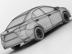 toyota corolla e170 active 2014 detailed interior Model 3D