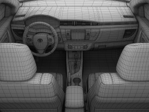 toyota corolla e170 active 2014 detailed interior Model 3D