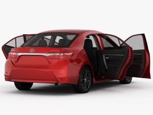 toyota corolla e170 live 2014 detailed interior Modello 3D