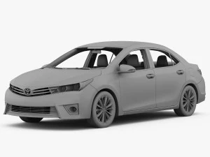 toyota corolla e170 live 2014 detailed interior 3D Model