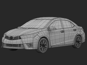 toyota corolla e170 live 2014 detailed interior Modello 3D
