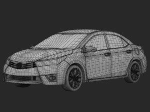 toyota corolla e170 live 2014 detailed interior Modello 3D