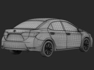 toyota corolla e170 live 2014 detailed interior Modello 3D