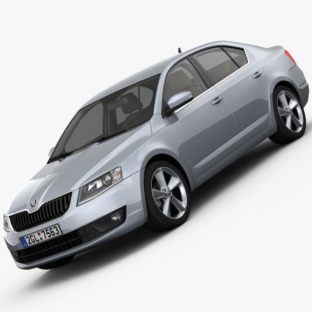 skoda octavia 2014 detailed interior 3D Модель .c4d .max .obj .3ds .fbx .stl .blend 