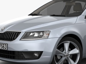 skoda octavia 2014 detailed interior 3D Модель