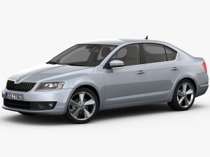 skoda octavia 2014 detailed interior 3D Модель