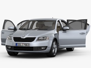 skoda octavia 2014 detailed interior 3D Модель
