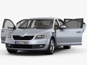 skoda octavia 2014 detailed interior 3D Model