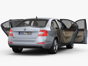 skoda octavia 2014 detailed interior 3D Модель