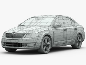 skoda octavia 2014 detailed interior 3D Модель