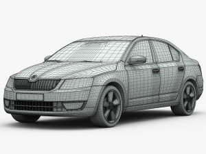 skoda octavia 2014 detailed interior 3D Модель