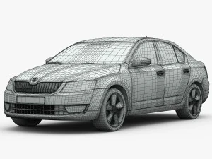 skoda octavia 2014 detailed interior 3D Model