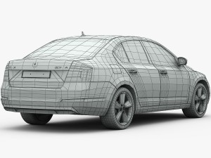 skoda octavia 2014 detailed interior 3D Модель