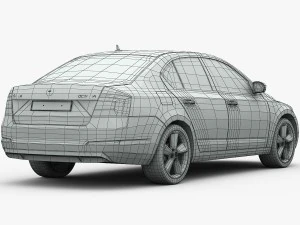 skoda octavia 2014 detailed interior 3D Model