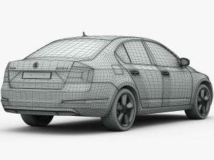 skoda octavia 2014 detailed interior 3D Модель