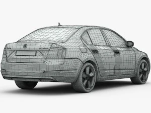 skoda octavia 2014 detailed interior 3D Model