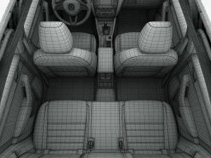 skoda octavia 2014 detailed interior 3D Model
