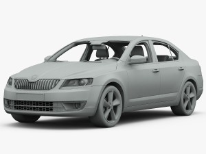 skoda octavia 2014 detailed interior 3D Модель