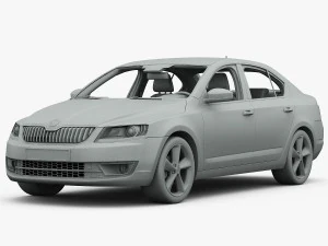 skoda octavia 2014 detailed interior 3D Model