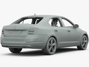 skoda octavia 2014 detailed interior 3D Модель