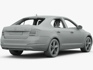 skoda octavia 2014 detailed interior 3D Model