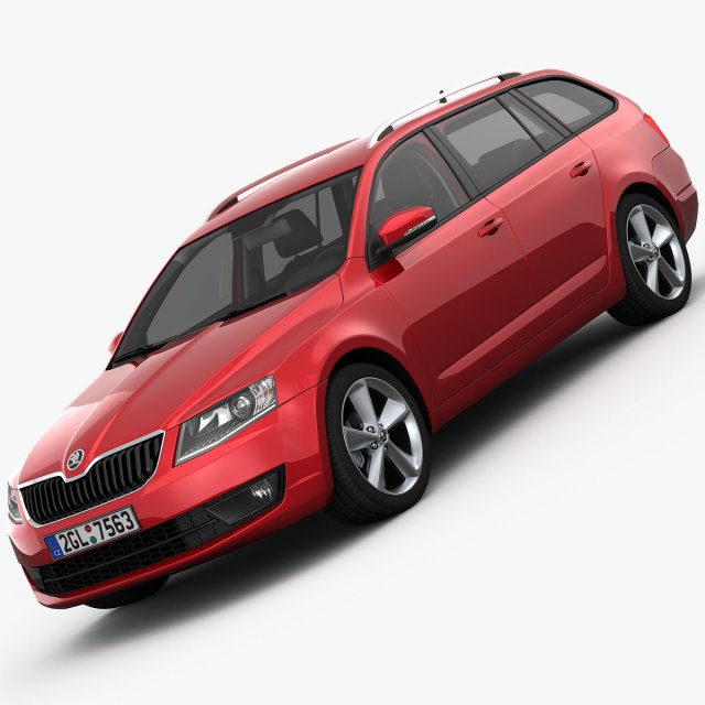 skoda octavia combi 2014 detailed interior 3D Модель .c4d .max .obj .3ds .fbx .stl .blend 