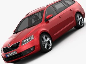 Interni dettagliati skoda octavia combi 2014 Modello 3D