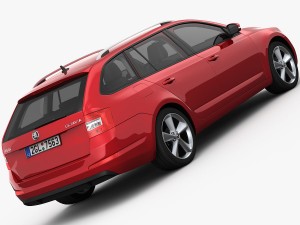 skoda octavia combi 2014 detailed interior 3D Модель