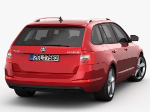skoda octavia combi 2014 detailed interior 3D Модель