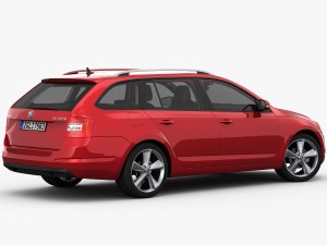 skoda octavia combi 2014 detailed interior 3D Модель