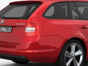 skoda octavia combi 2014 detailed interior 3D Модель
