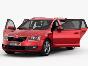 skoda octavia combi 2014 detailed interior 3D Модель