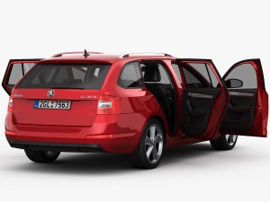 skoda octavia combi 2014 detailed interior 3D Модель