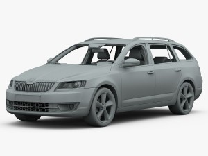 skoda octavia combi 2014 detailed interior 3D Модель