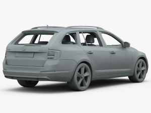 skoda octavia combi 2014 detailed interior 3D Модель