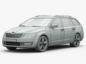 skoda octavia combi 2014 detailed interior 3D Модель