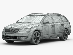 skoda octavia combi 2014 detailed interior 3D Модель