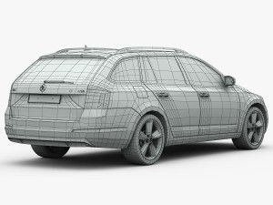 skoda octavia combi 2014 detailed interior 3D Модель