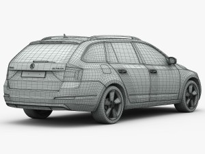skoda octavia combi 2014 detailed interior 3D Модель
