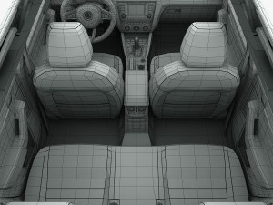 skoda octavia combi 2014 detailed interior 3D Модель