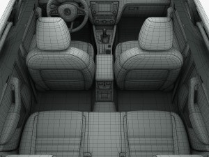 skoda octavia combi 2014 detailed interior 3D Модель