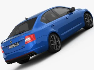 skoda octavia rs 2014 detailed interior 3D Model