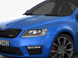 skoda octavia rs 2014 detailed interior 3Dモデル